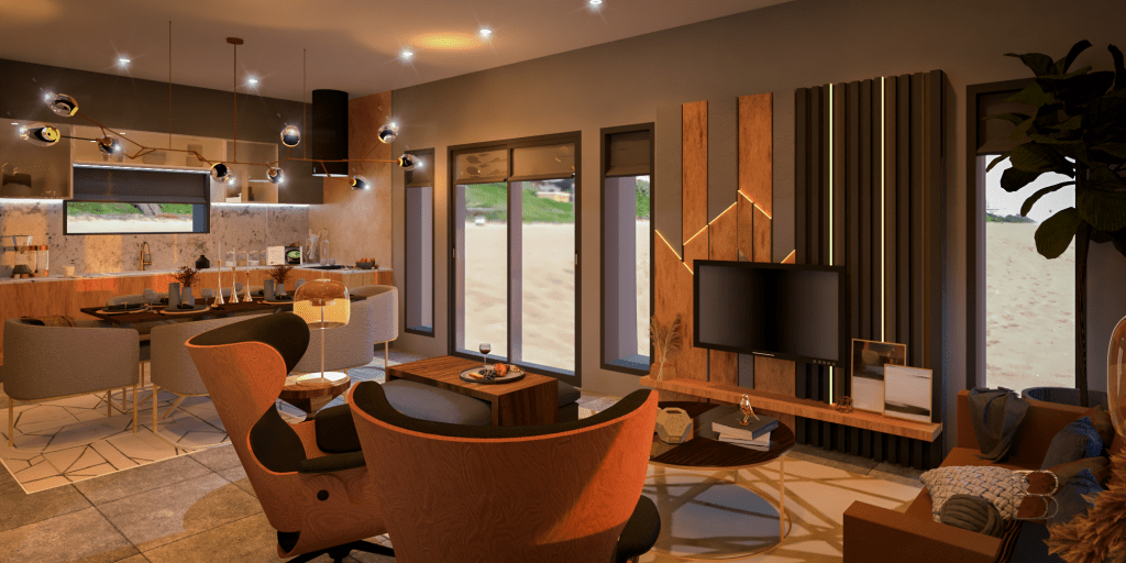 Contemporary Living Room 3D Realistic Render